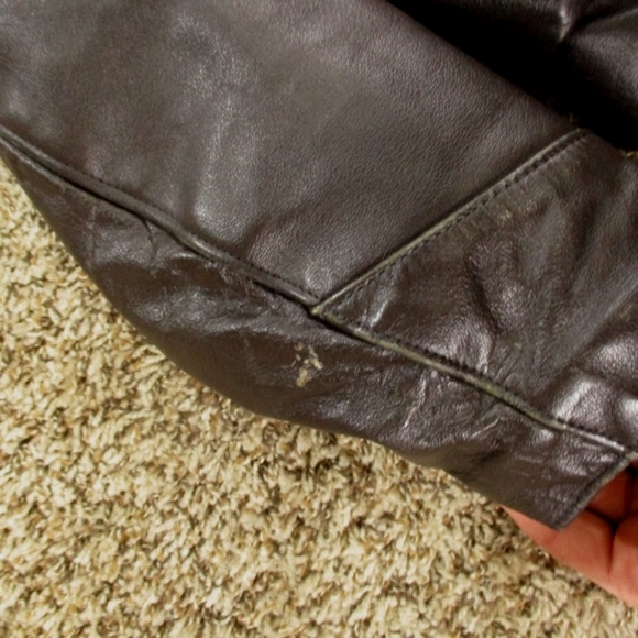 Taylor's Leatherwear Vintage Leather Jacket Men's Medium Dark Brown Full Zip - Picture 10 of 11